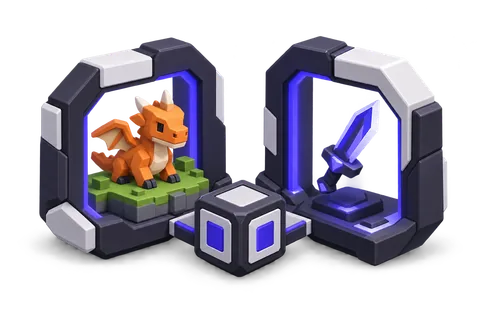 Two purple portals, a pet garden and a crystal city